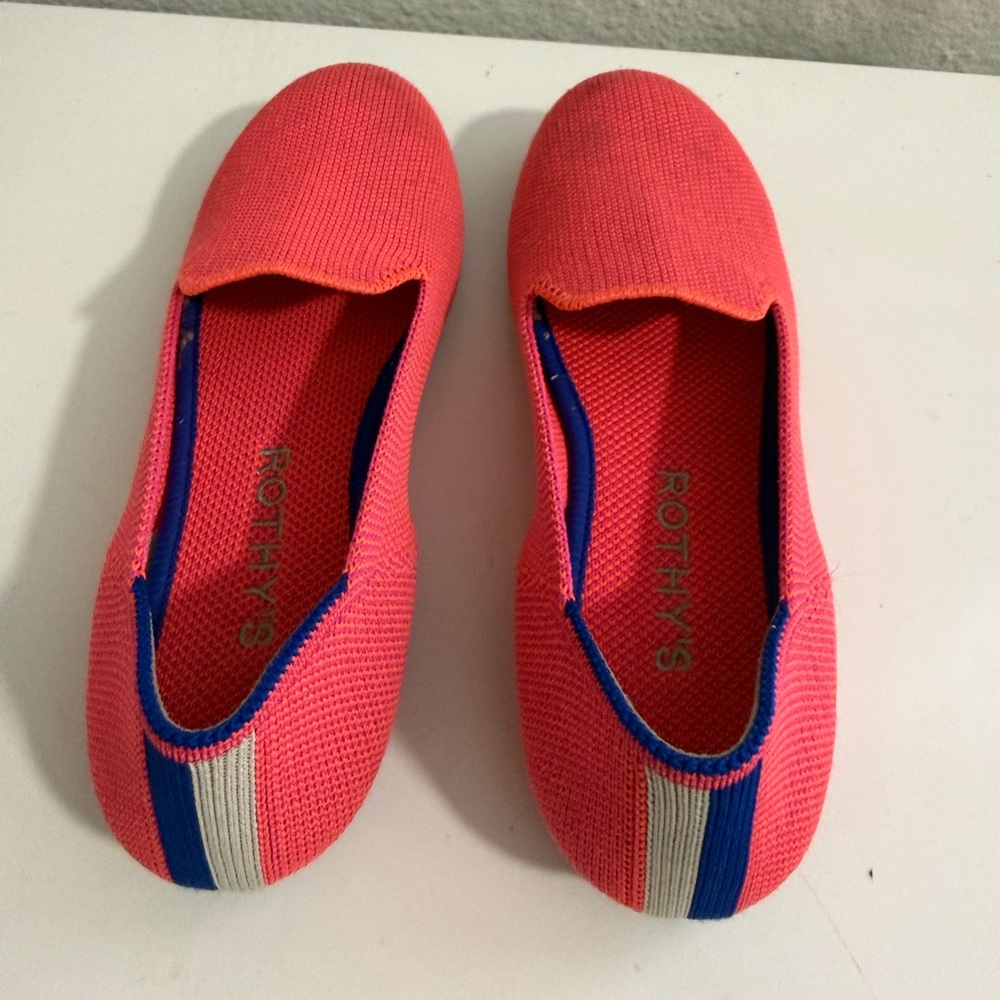 Rothy's Bold Pink and Blue Loafers - Picture 6 of 8